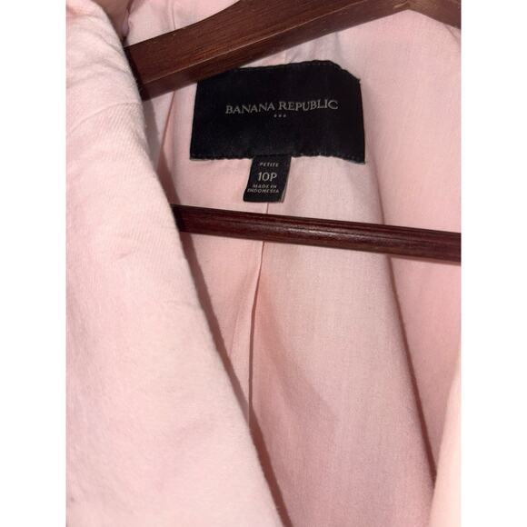 Banana Republic women’s Pink Peach Linen Jacket Blazer 10P Petite Office Work - Picture 2 of 5